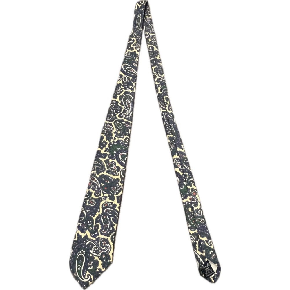 Polo by Ralph Lauren handmade yellow and green tie, good used condition.